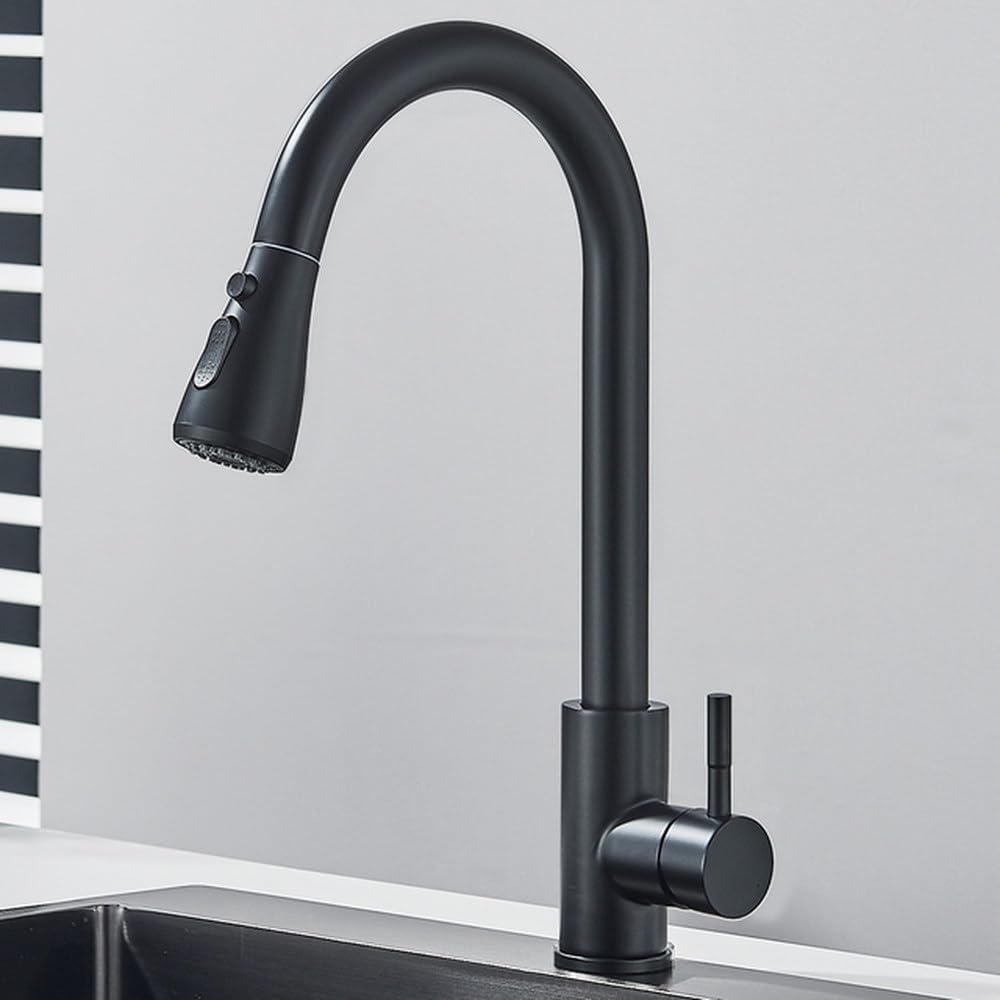 Robinet de cuisine extractible 2 voies avec douchette orientable