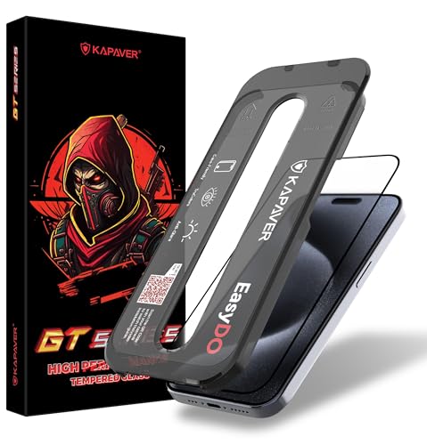 KAPAVER GT EasyDo Tempered Glass Screen Guard Protector for (iPhone 15 Pro (Matte) (1 Pack))