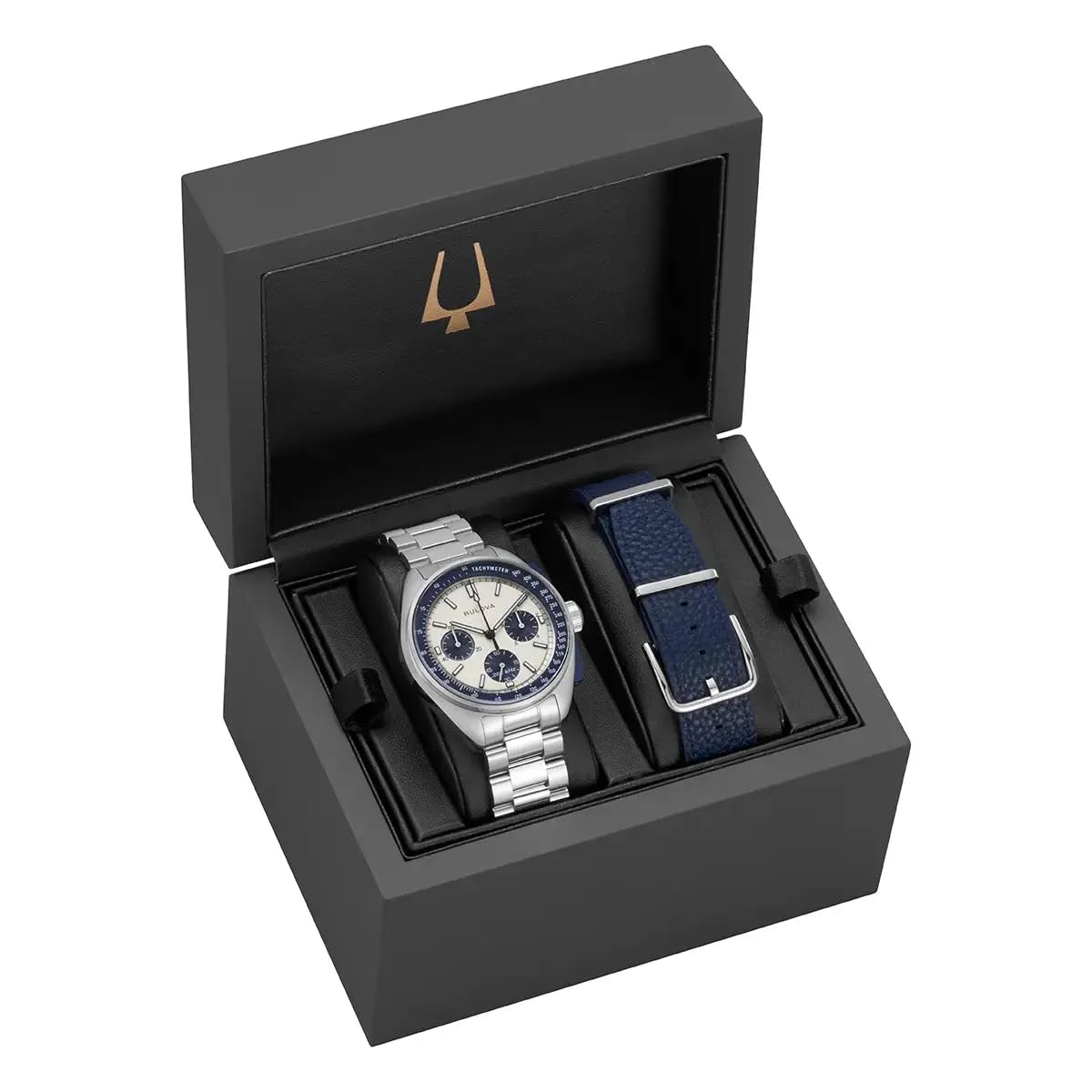 Bulova Mężczyźni Lunar Pilot Zegarek, Srebrny/Granatowy, Ø 43.5 mm