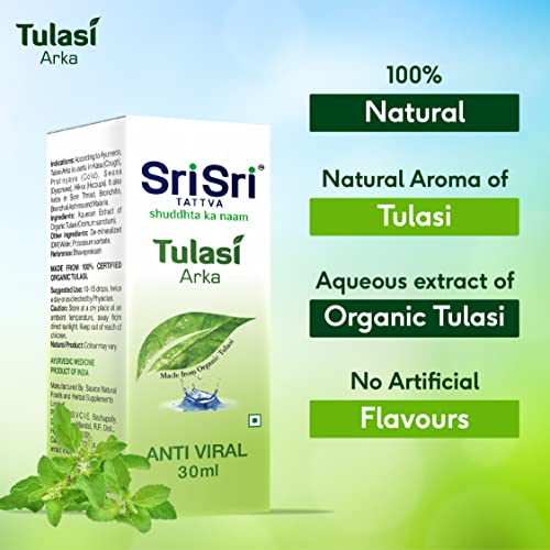 Image of Sri Sri TATTVA shuddhta ka naam Tulasi Arka - Anti-Viral Drop - Natural Immunity Booster for Adults - 30ml (Pack of 4)