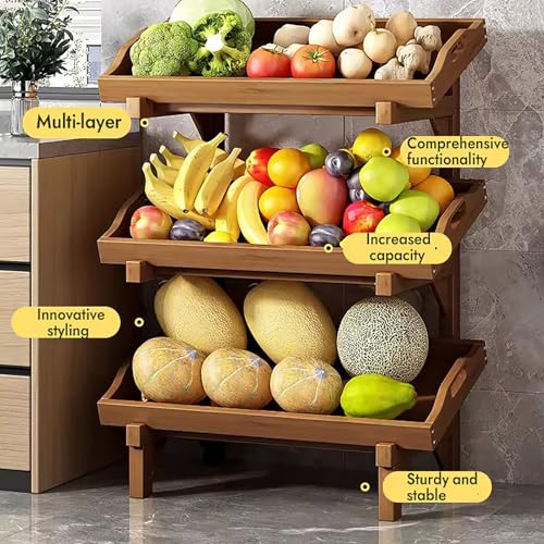 Estantería de madera de 4 niveles con baldas ajustables e inclinables para alimentos 7