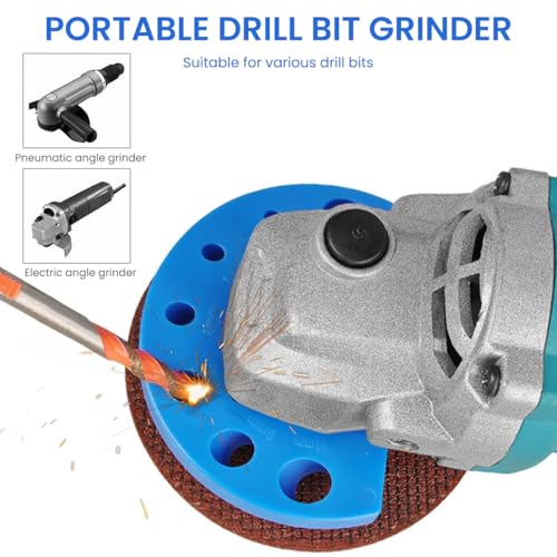 Image of Serplex Drill Bit Sharpener for Multi Sizing (4mm-11mm) Twist Drill Bits | Drill Bit Grinding Attachment, Power Drill Bit Sharpeners, Multi-Size Drill Bit Grinder for Giant Blade Angle Grinder