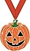 Glitter Halloween Pumpkin Medals Value Pack with Orange Ribbon, 2.25