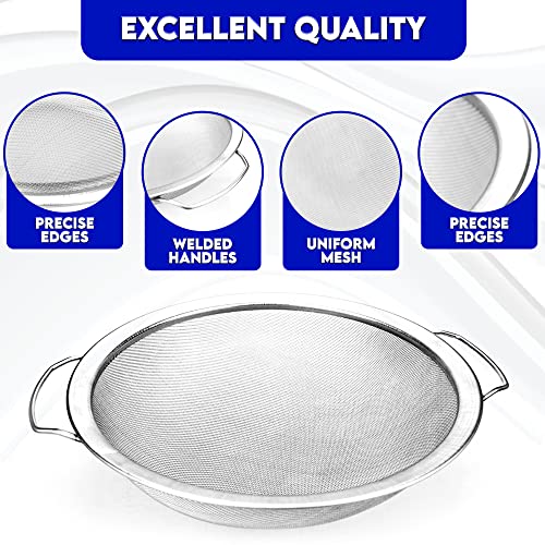 Paint Strainer, Hosrnovo 2 Pack Large Stainless Steel 250 Micron Resin Fine Mesh Screens, Fits 5 Gallon Bucket, Reusable Paint Filters For Oil, Water Based Paint, Latex, Ink #TOP3