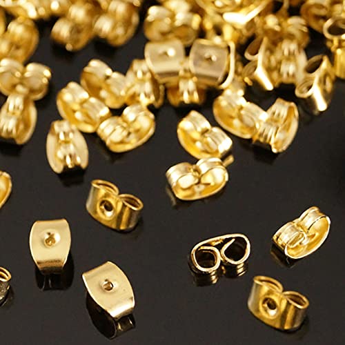 18K Gold Plated Earring Backs 20Pcs Gold Earring Backs Replacements Hypoallergenic Secure Earring Backs For Studs Hooks Earrings #TOP27