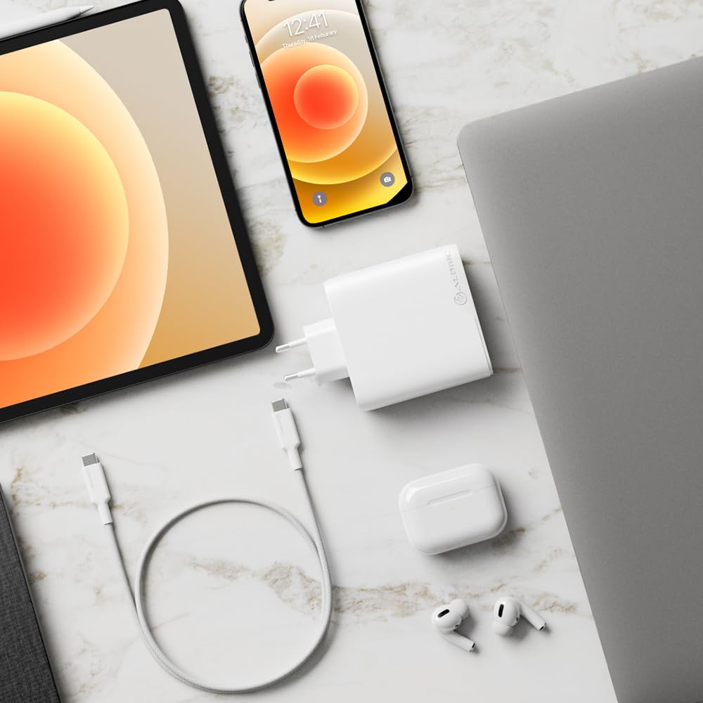 ALOGIC da 100 W con GaN Fast Tech, Caricatore da muro USB C Caricabatterie PD a 4 porte, 2 USB-C, 2 USB-A,allocazione dinamica della potenza, caricatore 3.0 con erogazione di potenza