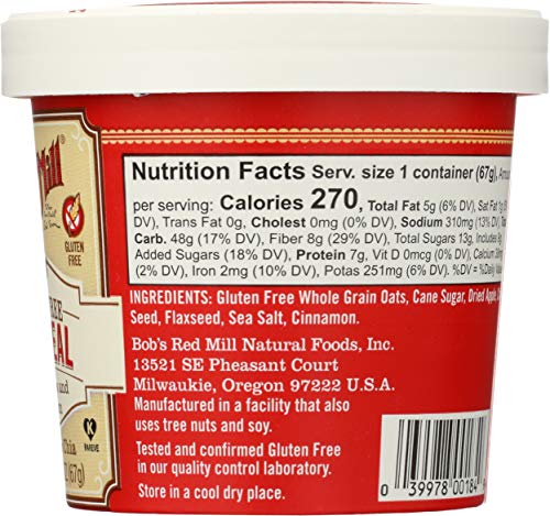 Bob's Red Mill Gluten-Free Apple Cinnamon Oatmeal, 2.36 Ounce, Pack of 12 - image 6