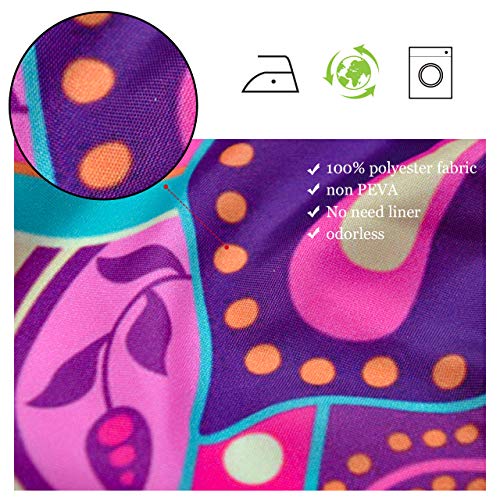Lb 180 10363 Indian Bohemian Shower Curtains Mandala Design Colorful Boho Floral Pattern Paisley Bathroom Curtains Teal Purple Shower Curtains For Bathroom Sets Polyester Fabric 72 Inchx72 Inch thumb #4