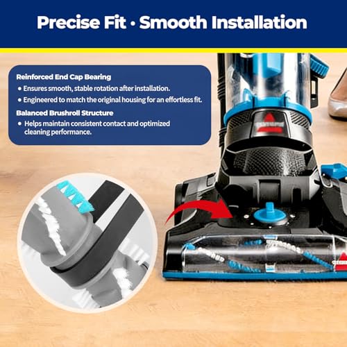 Image of Brush Roll & 2 Vacuum Belts Replacement for Bissell 2191 2191U 2191X 1700 17003 17004 1701 1739 1739R 1240 12401 12B1 PowerForce Helix (Turbo) Upright Vacuum Series, Replace Parts 2038072
