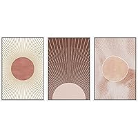 SIGNWIN Framed Canvas Wall Art Sepia Boho Decorative Art Geometric Patterns Illustrations Abstract Bohemian Urban Multicolor Metallic for Home Office - 16