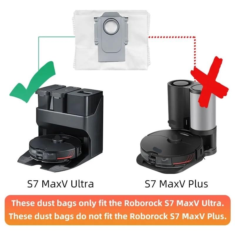 Dust Bags Compatible For Roborock Q7 Max,Q7 Plus,Q7 Max+,T8,S7 Maxv Ultra,S7 Pro Ultra,Robot Vacuum Cleaner Accessories Spare Parts (Color : 8PCS)