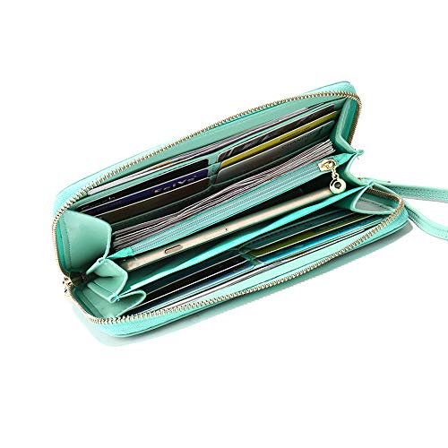 Lanyani Women Soft Vegan leather Wallet RFID Blocking Phone Wristlet Clutch With Strap2