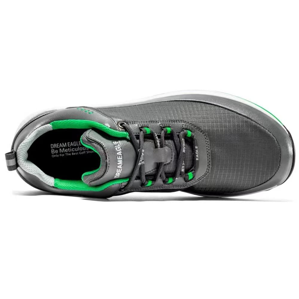 Mens Professional Wateproof Golf Shoes Non-Slip Footwear Black/Blue/Grey Running Breathable Spikless Male Golfing Sneakers Gym Outdoor Walking Shoes, Grey, 10.5