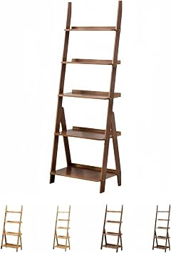 Ladder Rack, Wooden Ladder Shelf, Slim, Decorative Shelf, Storage Shelf, Living Room, Free Wood, Ladder, Open Shelf, Gap, 4 Tiers, 5 Shelves, Stylish, Bookcase, Slim, Decorative Shelf, Wall