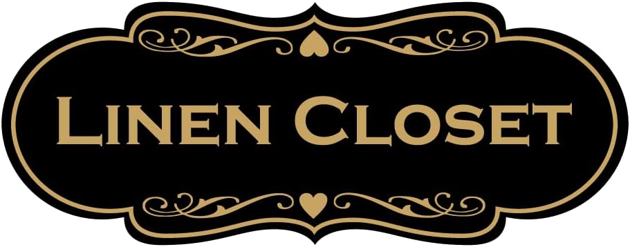 Designer Linen Closet Sign (Black Gold) - Medium