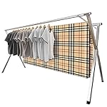 2026 Premium Stainless Steel Clothes Drying Racks, Foldable and Adjustable Laundry Drying Rack Clothing for Indoor Outdoor （79" D x 28.4" W x 50.4" H）
