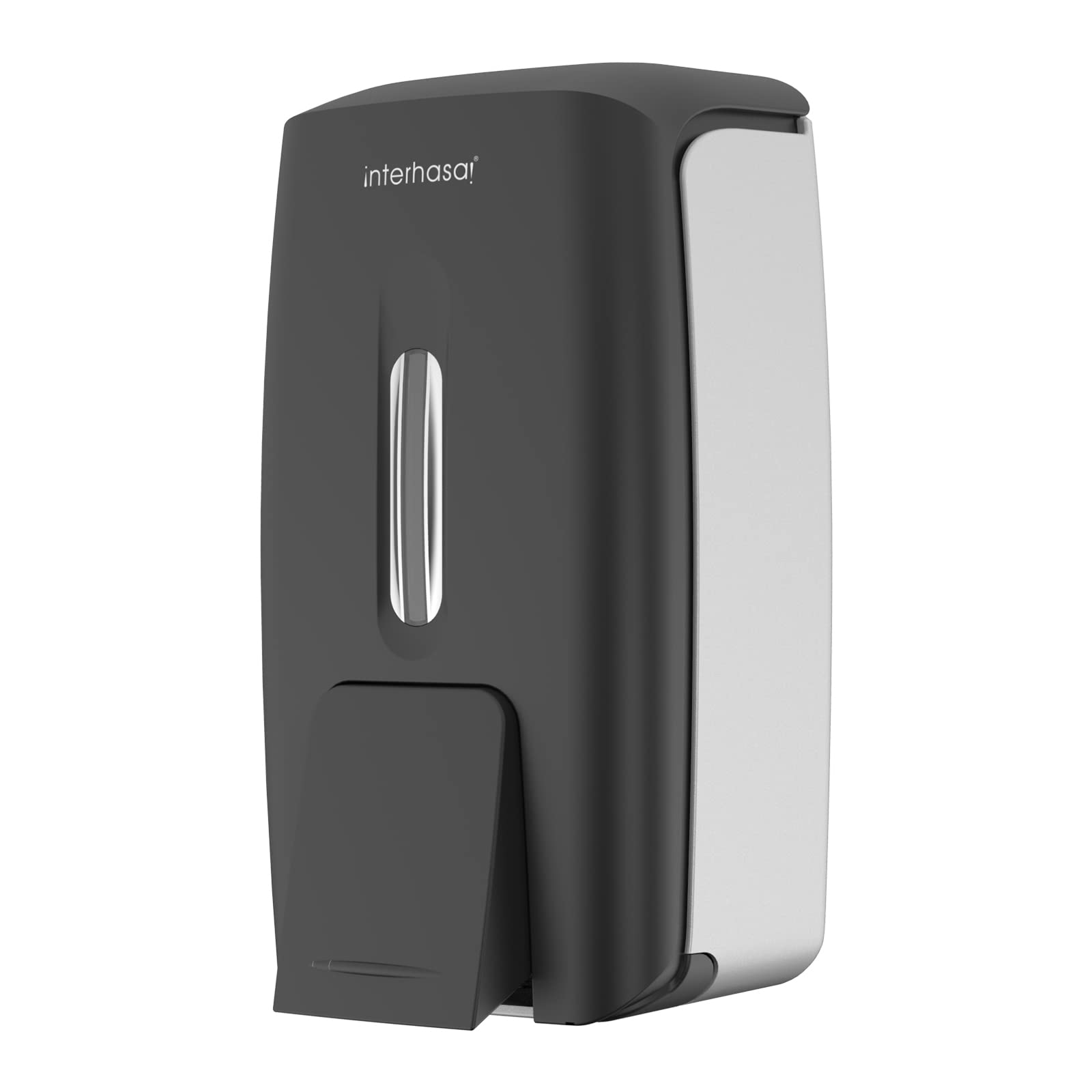 Interhas! - Dispenser manuale per sapone liquido, da parete, 800 ml, colore: nero