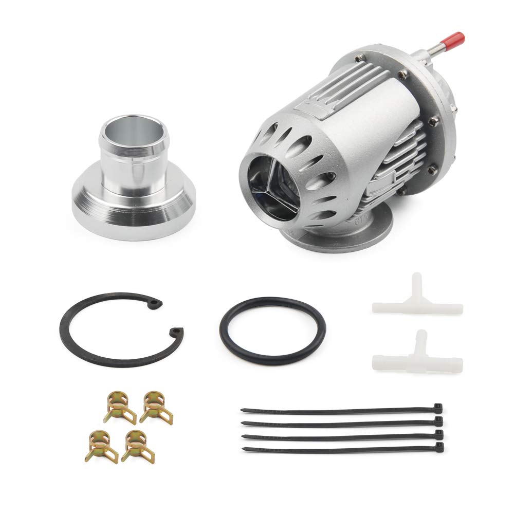 VáLvulas De Escape Válvula de soplado Universal SQV SSQV Bov Turbo Bov con brida adaptadora Valvula De Descarga(Noir)