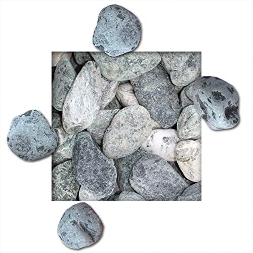Kieskönig 20 kg Marmorkies Alpen Grün Körnung 60/100 mm Gartenkies Zierkies Marmor