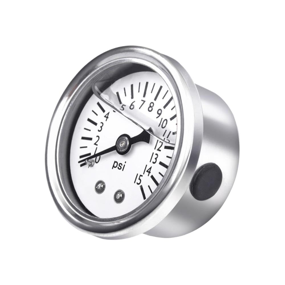 Fuel Oil Pressure Gauge 0 15psi Shock Resistant Stainless Steel 40mm Dial 1 8 NPT Thread Compatible with Hydraulic Systems(Black)