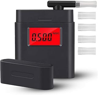 Greenwon Portable Personal breathalyzer Alcohol Tester Professional & Grade Accuracy with Dust Cover More Clean and Digital Red LCD Display for Personal&Home