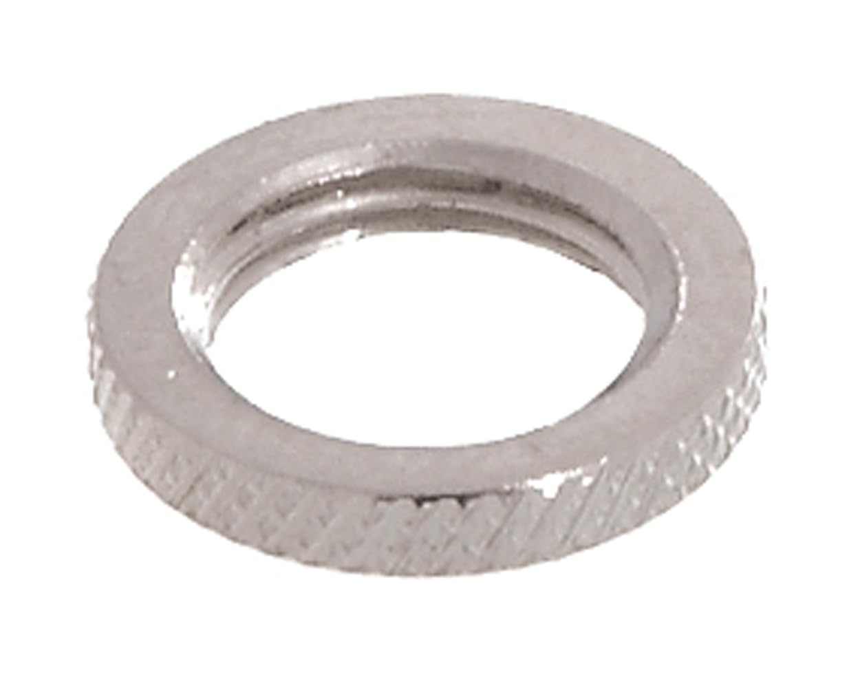 B&P Lamp® 1/8F Knurled Locknut, Nickel Plated Finish