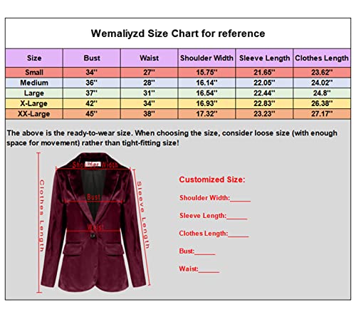 Wemaliyzd Womens Velvet Jacket Slim Fit 1 Button Blazer Office Lady(Deep Green,Xx-Large) #TOP3