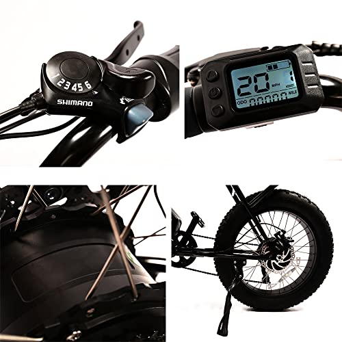 Fat Tire Electric Bike 20x4.0 Inch 48V Electric Mountain Bike Shimano 6-Speed E-Bike 3 Riding Modes - Image 5