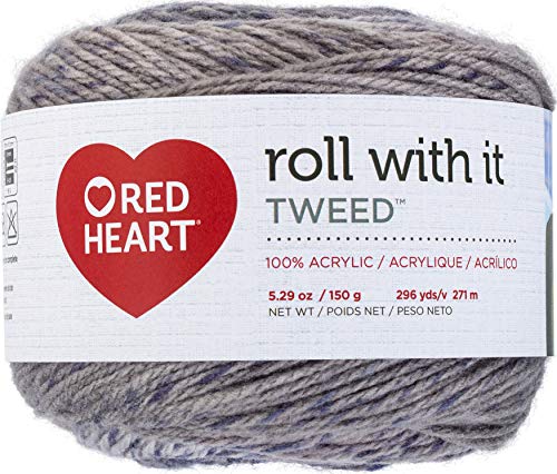 Image of Red Heart Roll with It Yarn Tweed-Stormy Blues