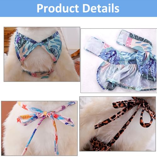 Image of Dog Bikini Swimsuit Summer Puppy Bathing Dress Beach Clothes Cat Costume for Puppy Dog Cat (M, Brown Leopard)