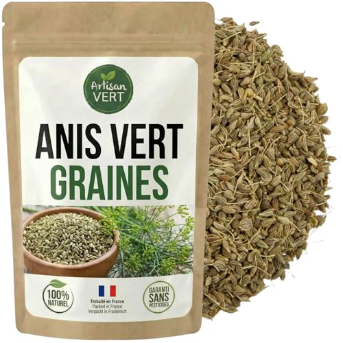 Anis Vert en Graines –100g- Graines Aromatiques aux Notes Douces et Anisées – Saveur Fraîche et Parfumée – Idéales Infusions, Pâtisserie, Digestifs...