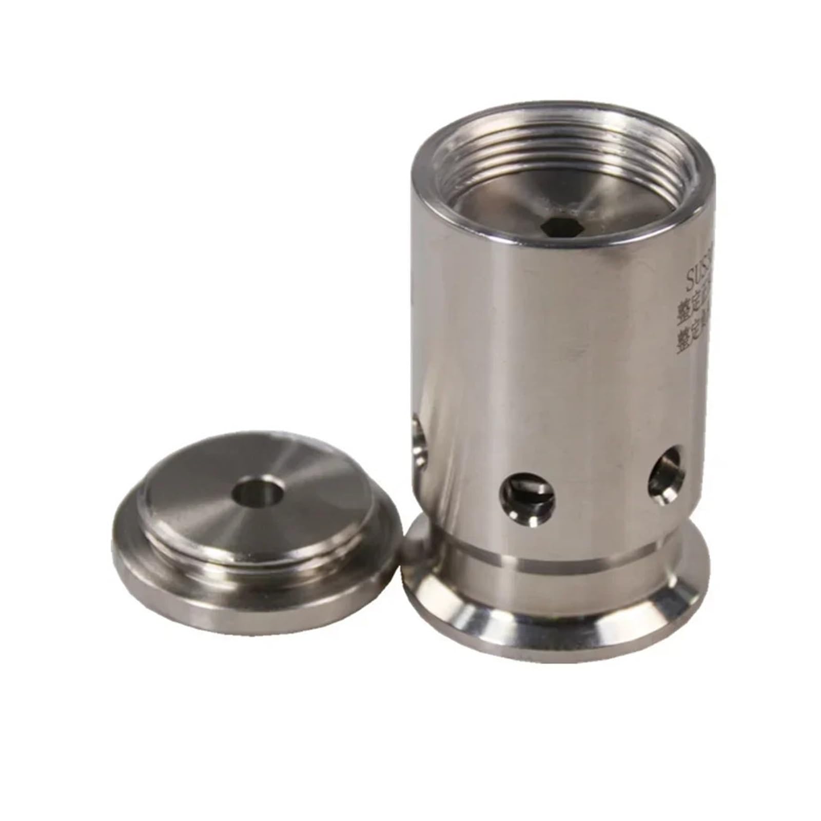 BALYDLUL 1.5" Tri Clamp Ferrule OD 50.5mm 304 Stainless Steel 0-1/2/3 Bar Adjustable Pressure Relief Breaker Vacuum Valve(50.5MM)