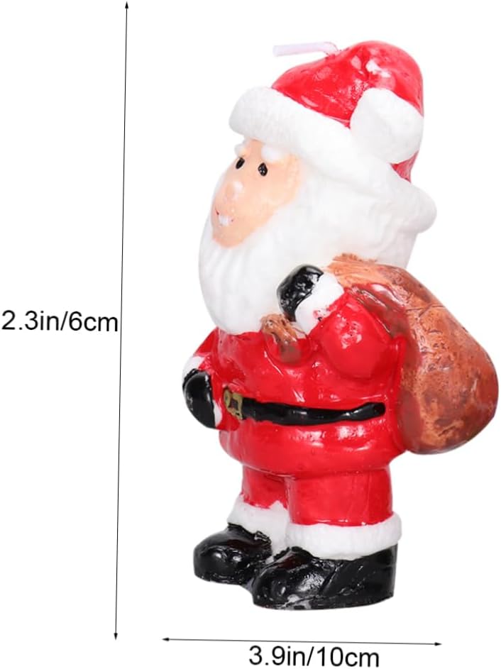 2pcs Christmas Santa Shape Candles Xmas Decorative Display