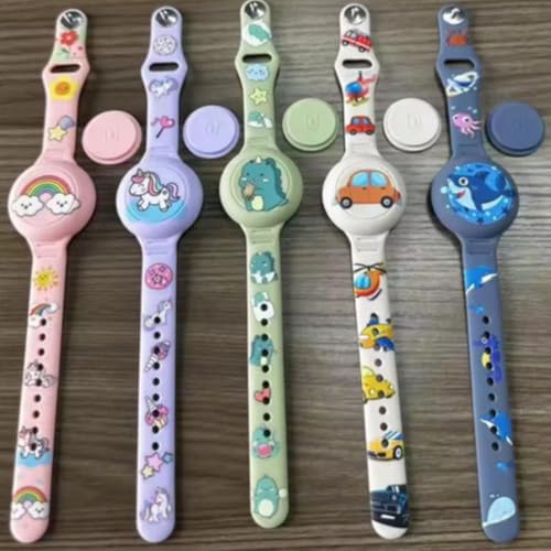 Pulseira Infantil Compatível com Airtag Apple Rastreador GPS de Silicone À Prova D'água Impermeável