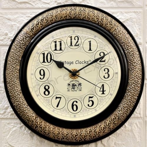 Image of Vintage Clock Brass Handcrafted Wall Clock /One Year Warranty / 1623-12-H