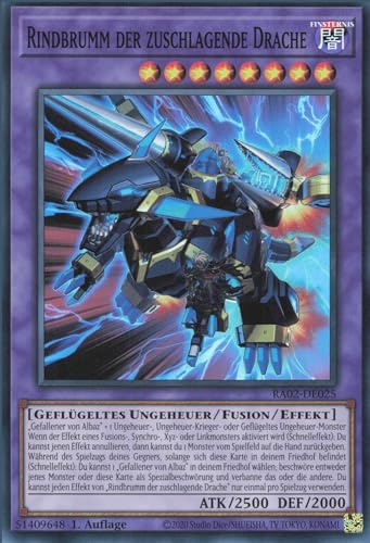 Rindbrumm der zuschlagende Drache (V.1) RA02-DE025 Super Rare Deutsch Boosterfrisch 1. Auflage - 25th Anniversary Rarity Collection II - mit ReCollectibles-Versandschutz - für Yu-Gi-Oh!