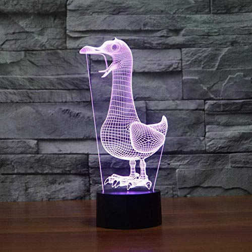 Preisvergleich Produktbild 3D Illusionslampe LED Nachtlicht Acryl beleuchtete Schreibtischlampe Erstaunliche Fernbedienung und Touch Bird Kinderferien Weihnachtsgeschenke