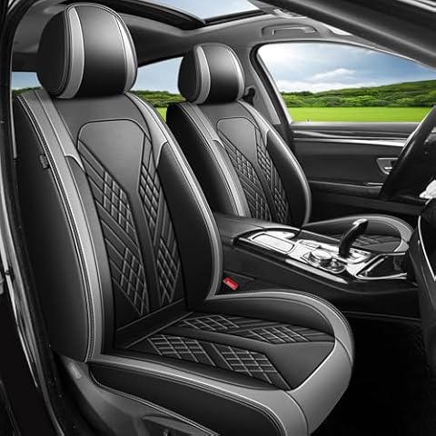 JIAMAOXIN Car Seat Covers Full Set Fit for Kia Seltos 2021-2024 2025 Waterproof Faux Leather Car Seat Cushions Automotive 5 Seat Covers Set（Black&Grey） Cover