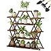 QUMENEY Soporte para plantas de bambú, 8 niveles, estante para macetas, organizador de macetas, estante para interior y exterior, 105 x 25 x 114 cm (grande)