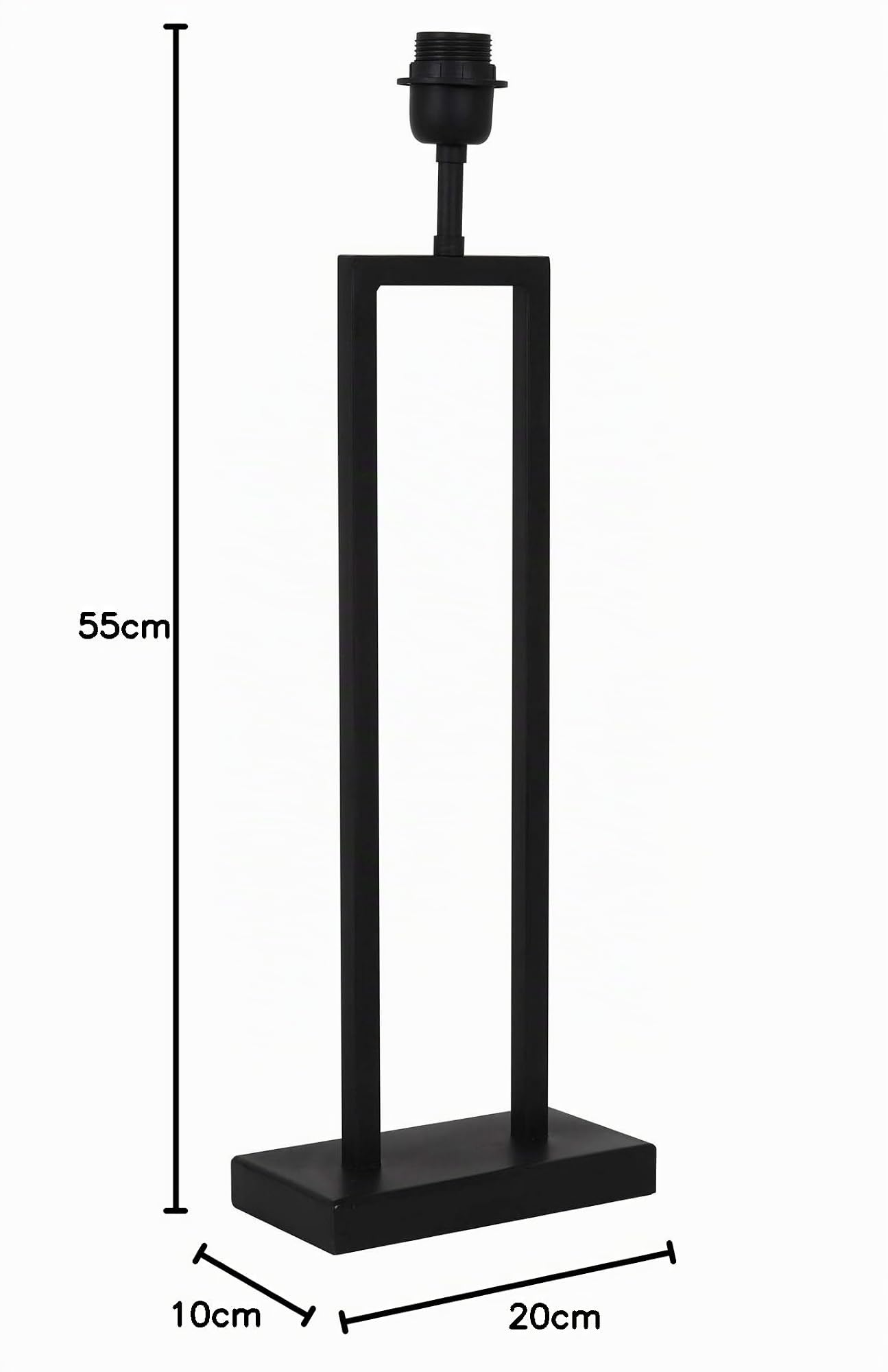 Light & Living Lampenfuß Shiva - Schwarz - 20x10x55cm | Rechteck - Modern - Metall - Tischlampenfuß - Lampe Wohnzimmer & Schlafzimmer