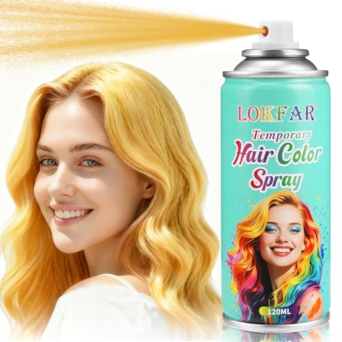 Gold/Blonde Hair Spray Temporary Hair Color Spray for Women Men Washable Temporary Blonde Hair Dye Paint Wax Hairspray for Halloween Cosplay Festival Party Costume Makeup 4.06 oz