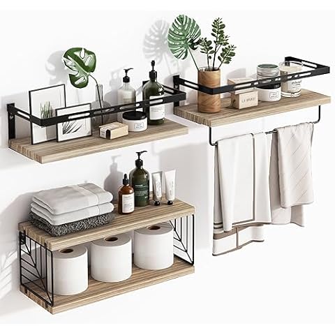 Fixwal Rustic Bathroom Shelves Cover