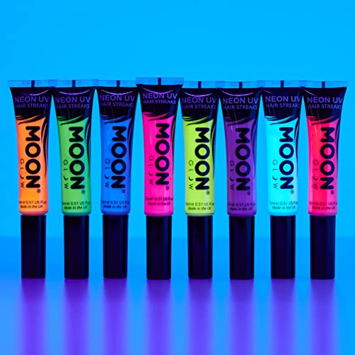 Moon Glow Neon UV Hair Colour Streaks | Purple | Hair Mascara - Temporary Wash out Hair Dye | Bright Neon Colour, Glows under UV Lighting - Image 5