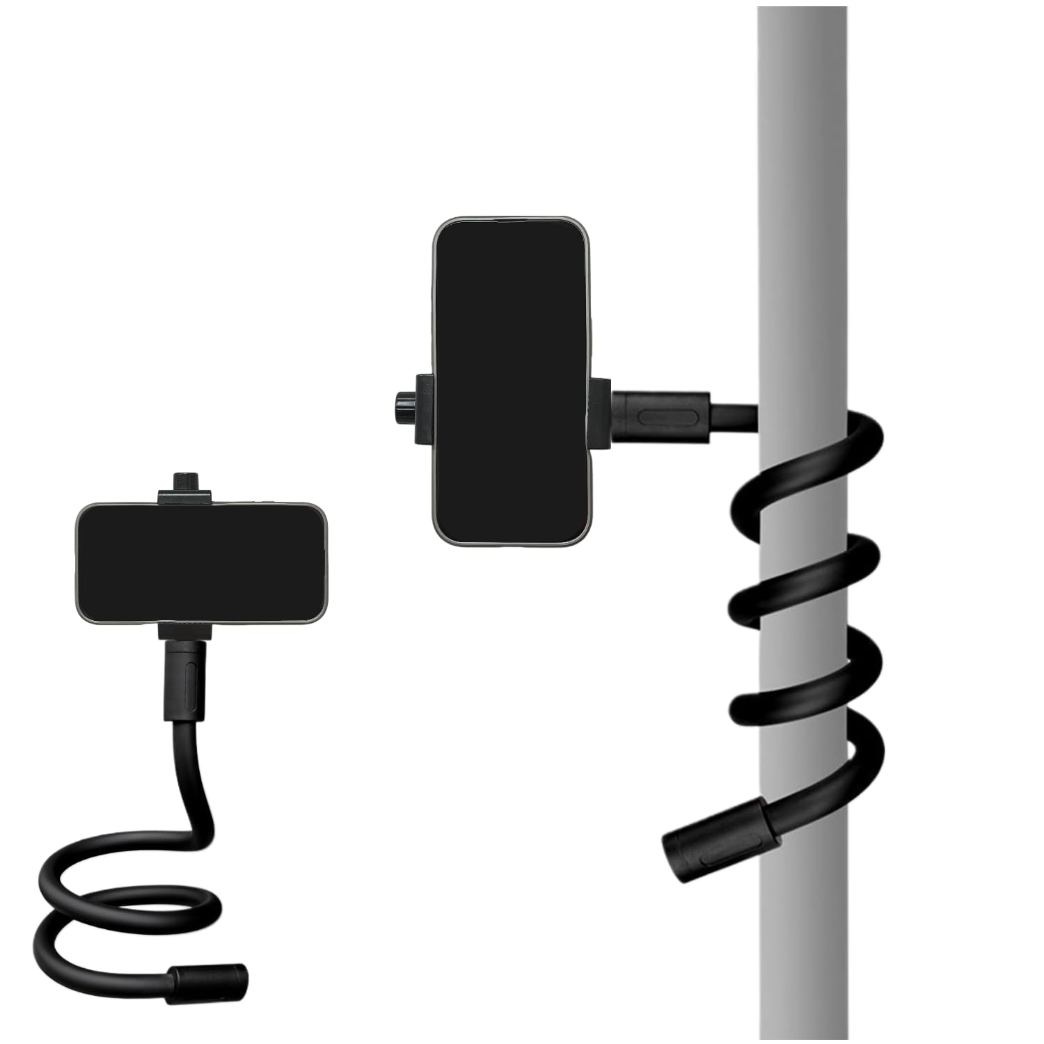 YKI Soporte portátil flexible para teléfono para cochecito, cinta de correr, silla de ruedas, escritorio y más, soporte de teléfono flexible para iPhones/teléfonos inteligentes de hasta 3.5 pulgadas