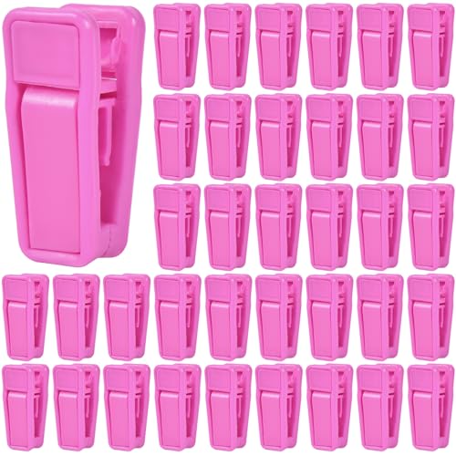 Image of KISEER 40 Pcs Plastic Baby Hanger Clips Slim-line Finger Clips Set for Clothes Hanger Velvet Hanger (Pink)