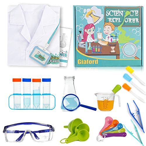 Giaford Kids Deluxe Science Experiments Kit with Lab Coat Role Play Pretend Play