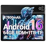 Laptok Android 16 Tablet, 11 Inch Tablet with 20GB RAM+64GB ROM/1TB TF, 7800mAh Android Tablets, 5G WiFi | Widevine L1 | Bluetooth 5.4 | 5MP+8MP | OTG | 1080P - Black