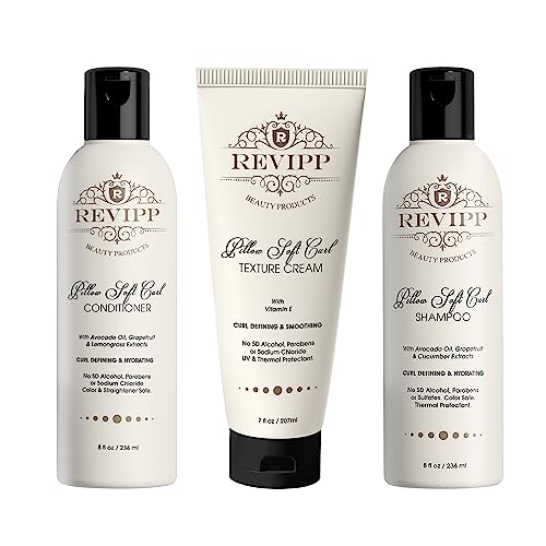 REVIPP Beauty Complete Hair Care System – Hydrating Conditioner, Revitalizing Shampoo, and Texture Cream – Get Ultimate Curls In One Package