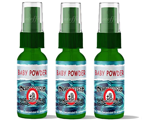 Blunteffects Blunt Effects 100% concentrated Air Freshener Car/Home Oder Neutralizing Spray (3 Pack) [Choose The Scent] (Baby Powder)