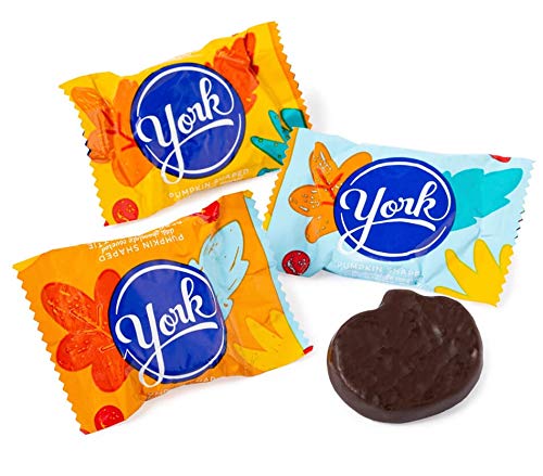 York Peppermint Patties, Fall Harvest Pumpkin Shaped, Wrapped, Bulk/Wholesale - Perfect for Parties, Snacks, Halloween, Candy Bowls, Trick-Or-Treating & More! (3 Lbs.)
